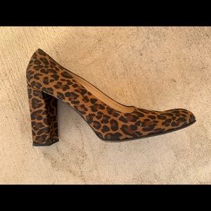 Vintage Paloma Leopard Print Block Pumps